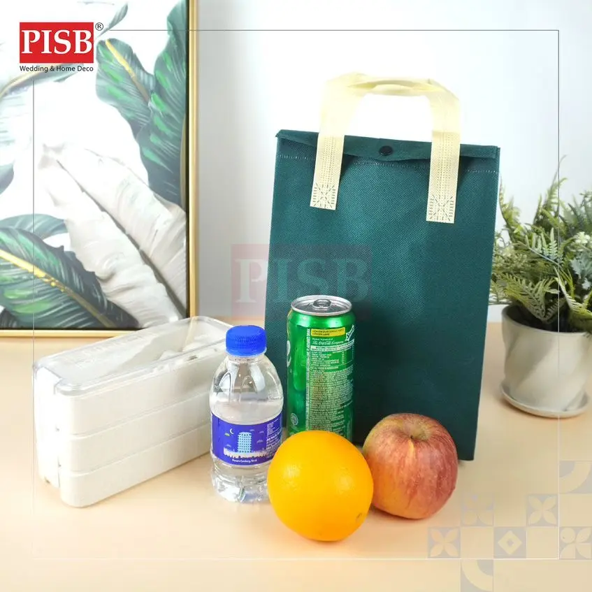 7178 (10Pcs/Pkt) Insulated Button Bag Non Woven Bag Lunch Bag Picnic Bag Insulation Foil Bag Doorgift Bag Goodies Bag - Image 3