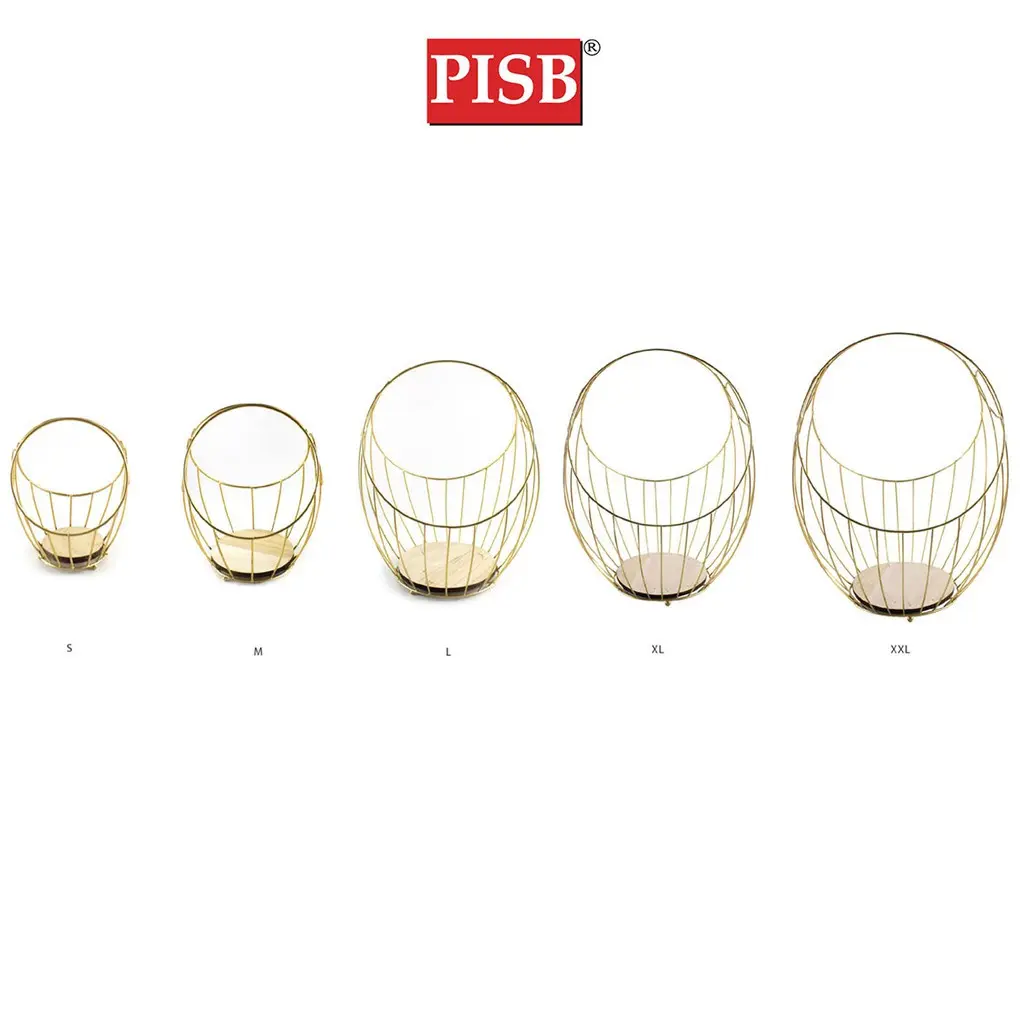 TY1334 Golden Wire Iron Basket With Handle