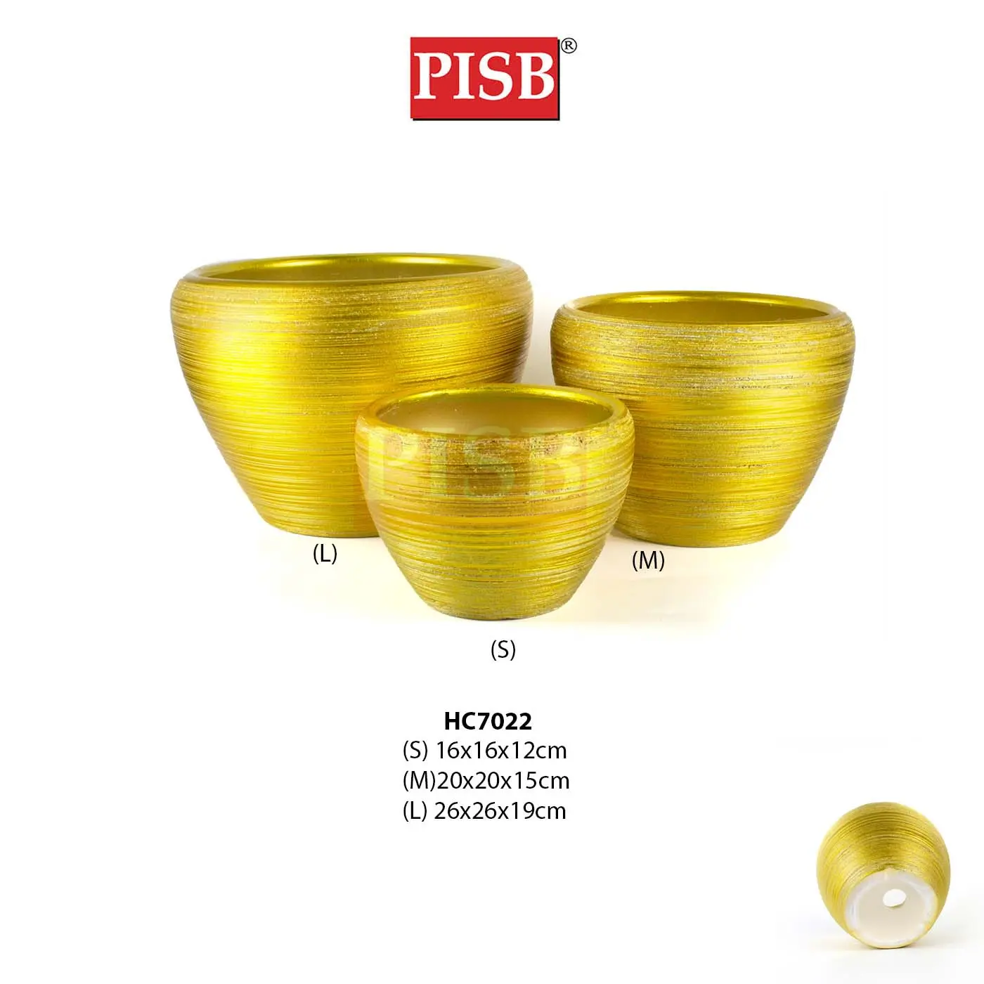 HC7022 Brushed Shinny Gold Ceramic Decorations Craft Vase Ornament Pasu Bunga