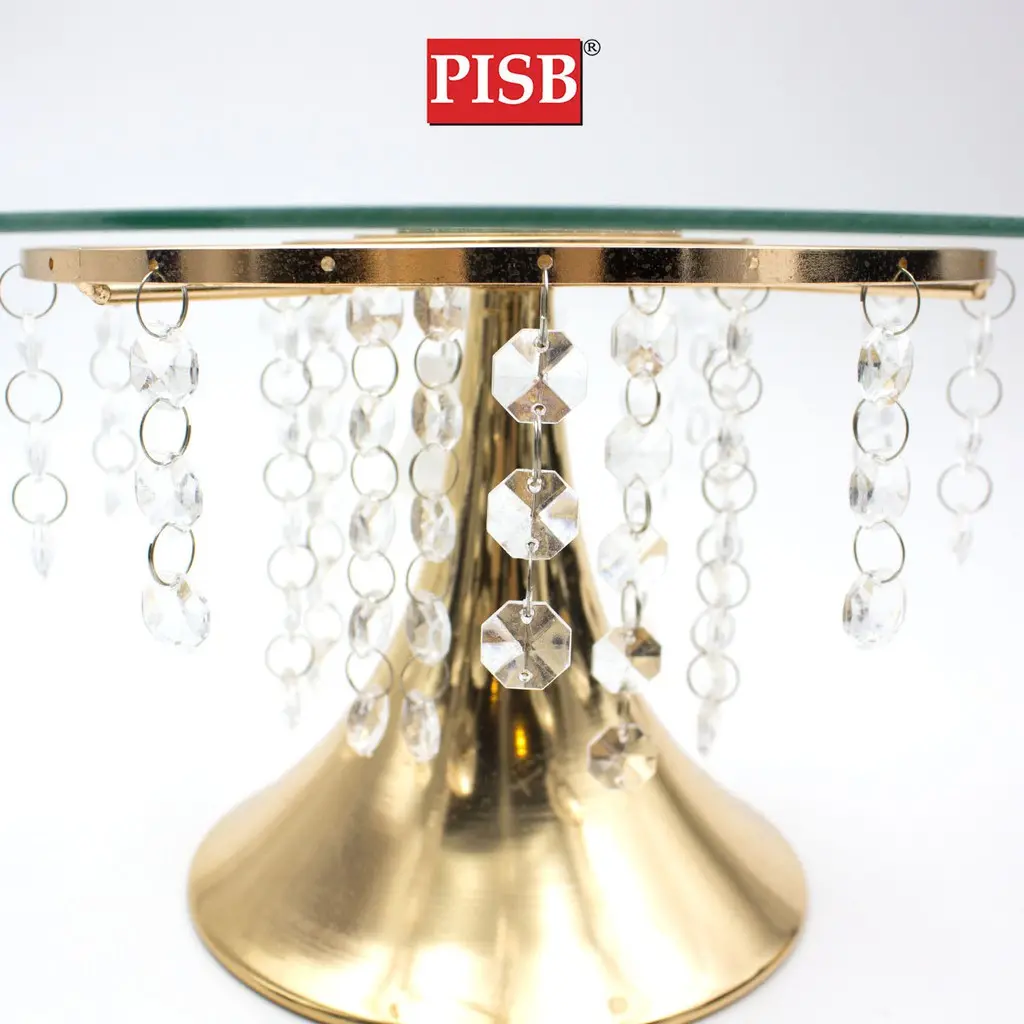 Y030302 Chrome Glass Base Gift Tray With Crystal / Dulang Hantaran Perkahwinan - Image 3