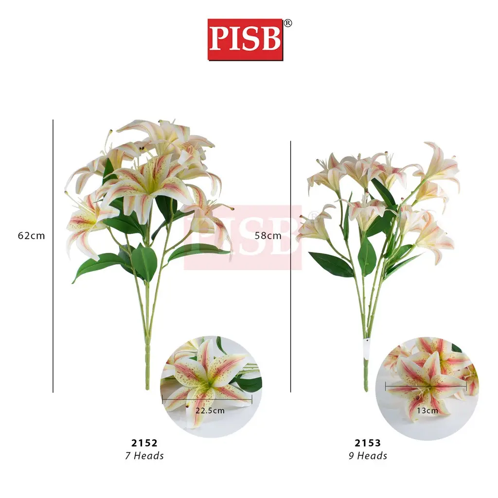 2152/53 58/62CM Latex Casablanca Flowers 7/9 Heads - Image 3