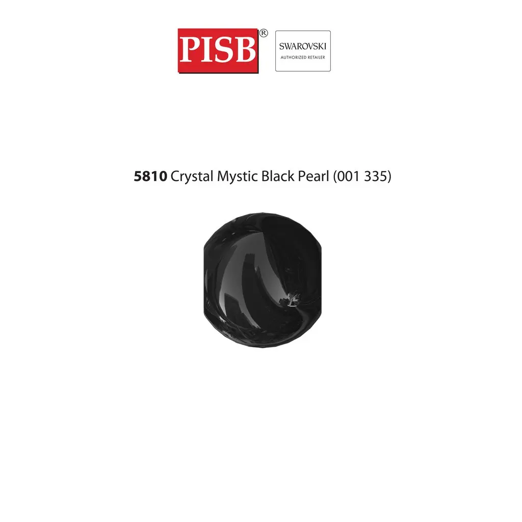 5810 SWAROVSKI CRYSTAL ROUND PEARL 001 335 CRYSTAL MYSTIC BLACK PEARL - Image 2