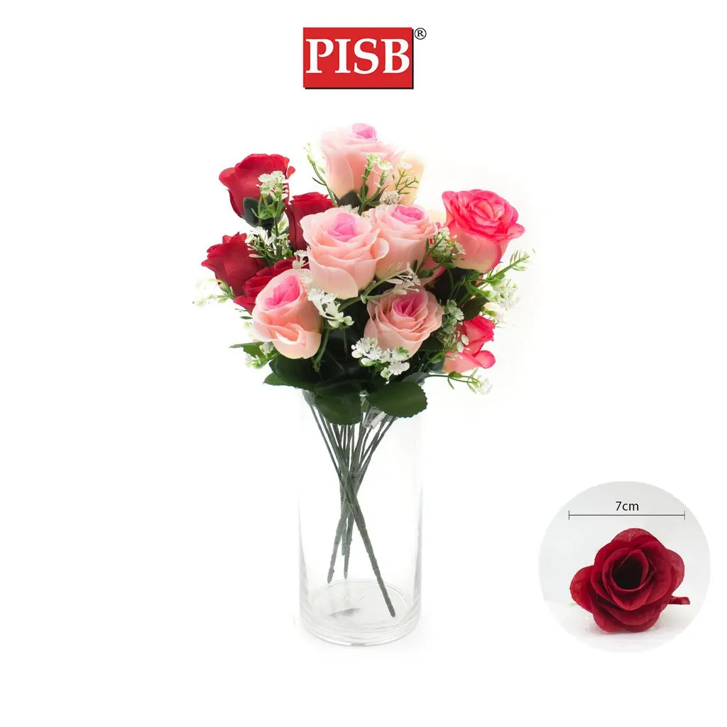 I070011 37CM Rose Bush (5 Pcs/Stalk) - Image 2