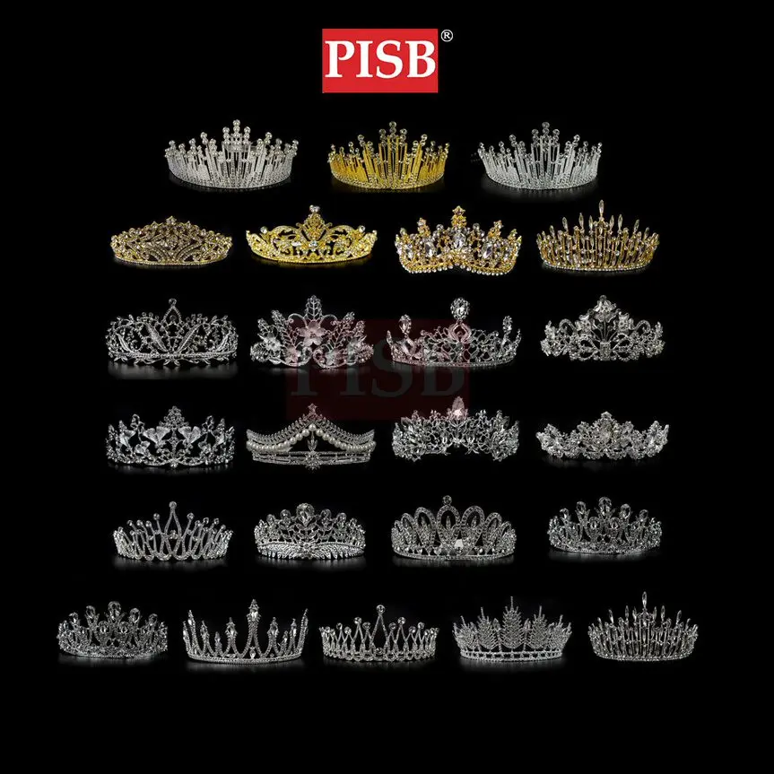 1202-1227 Crystal Hair Crown & Tiara