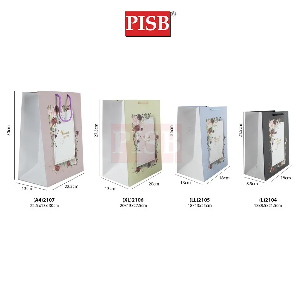 2104-2107 Premium Flower Design Gift Bag Paper Bag(10Pcs/Pkt) - Image 3