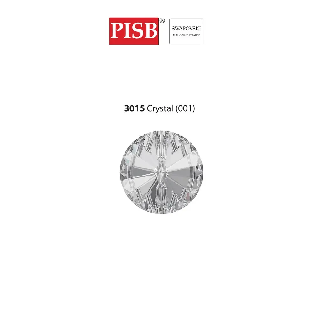 3015 SWAROVSKI RIVOLI BUTTON 001 CRYSTAL 10MM-16MM