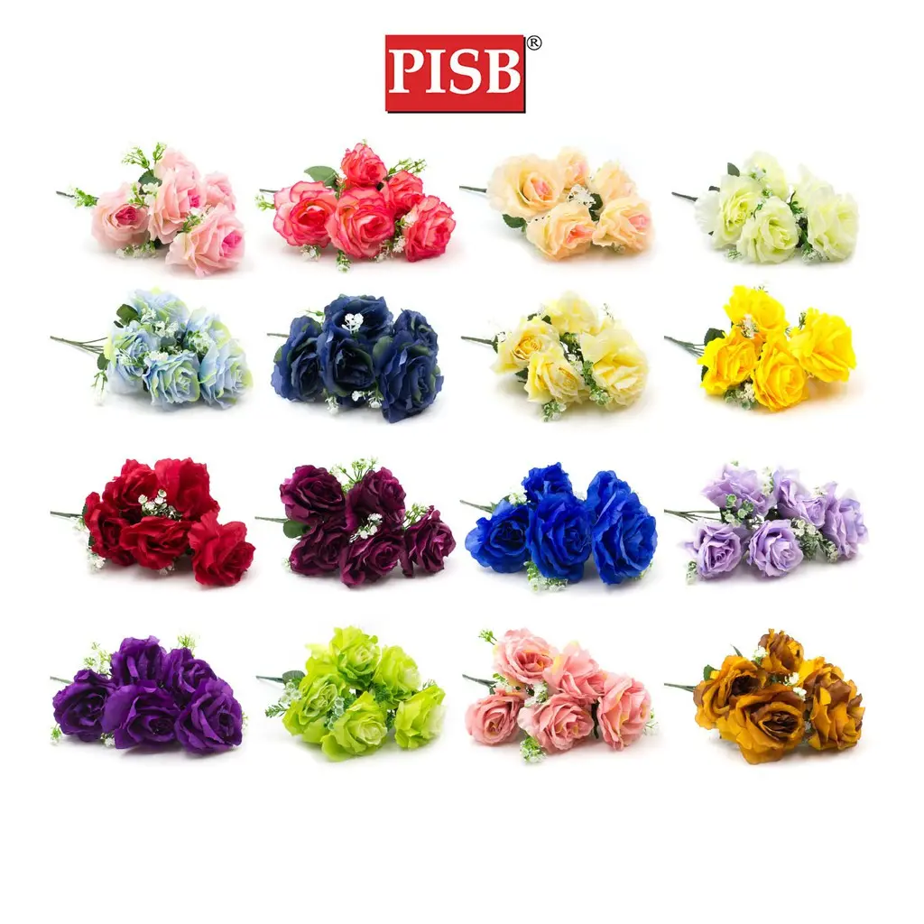 I070041 39CM Rose Bush (5 Pcs/Stalk)