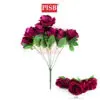 Q010456 44CM Velvet Fragrance Rose Bush (7 Pcs/Stalk)