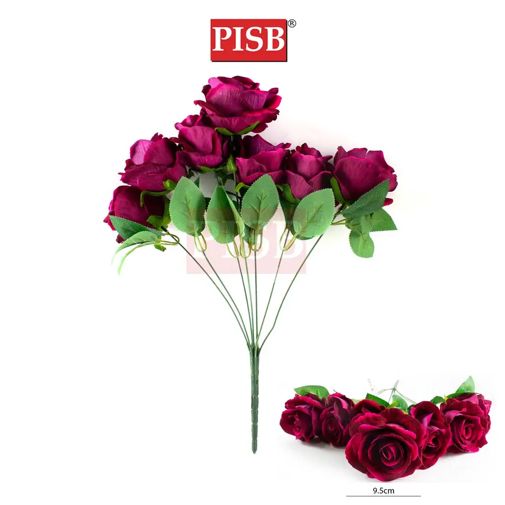 Q010456 44CM Velvet Fragrance Rose Bush (7 Pcs/Stalk) - Image 2