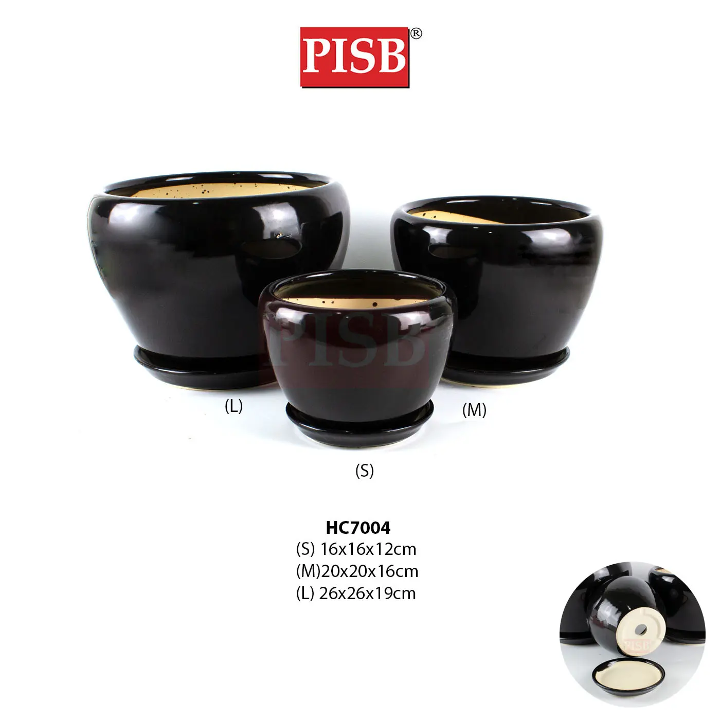 HC7003/04 Black/White Ceramic Decorations Craft Vase Ornament Pasu Bunga - Image 3