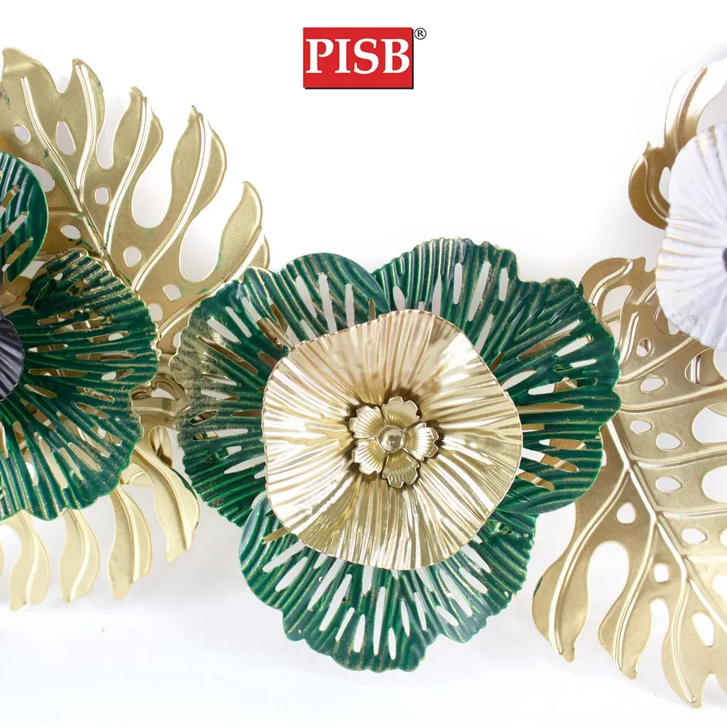 2194 Metal Flower Leaf Design Wall Art Decor - Image 2