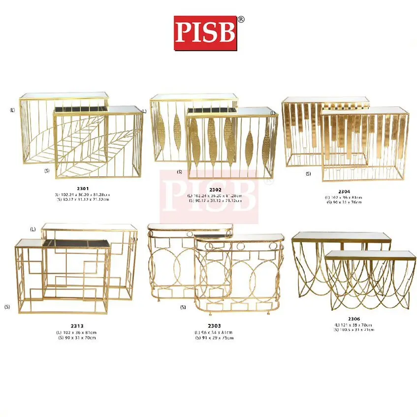 2301/02/03/04/06/13 Golden Mirrored Console Table Meja Hiasan Rumah Home Living