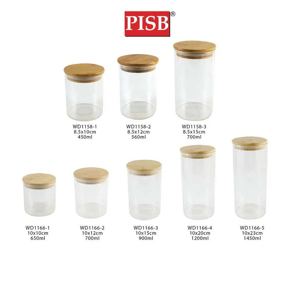 WD1158/66 Seasoning Bottle Glass Airtight Spice Container Condiment Bottle Jar Bekas Rempah Balang Kaca Kuih Kedap Udara