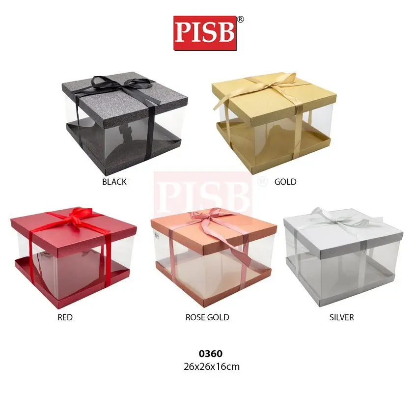 0329/30/59/60 PVC Glitter Cake Box Gift Box With Ribbon - Image 6