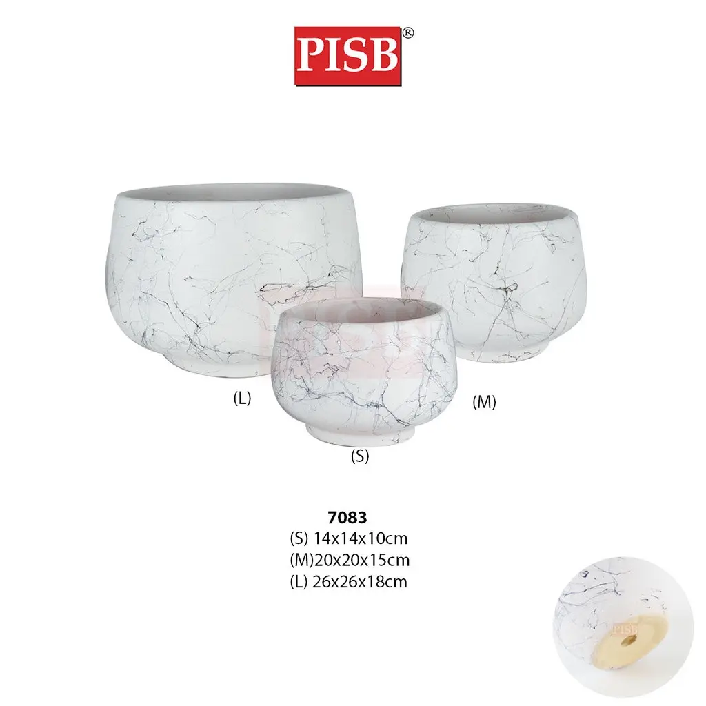 HC7011/12/83/84 Marble Gold/Brushed Grey Ceramic Decorations Craft Vase Ornament Pasu Bunga - Image 5