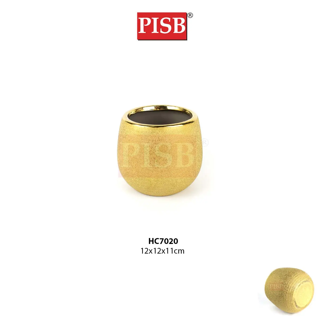 HC7019/20 Brushed Gold Ceramic Decorations Craft Vase Ornament Pasu Bunga - Image 3