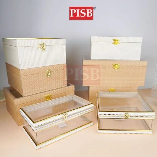 7003-7008 Transparent Wooden Printed Jewelry Box