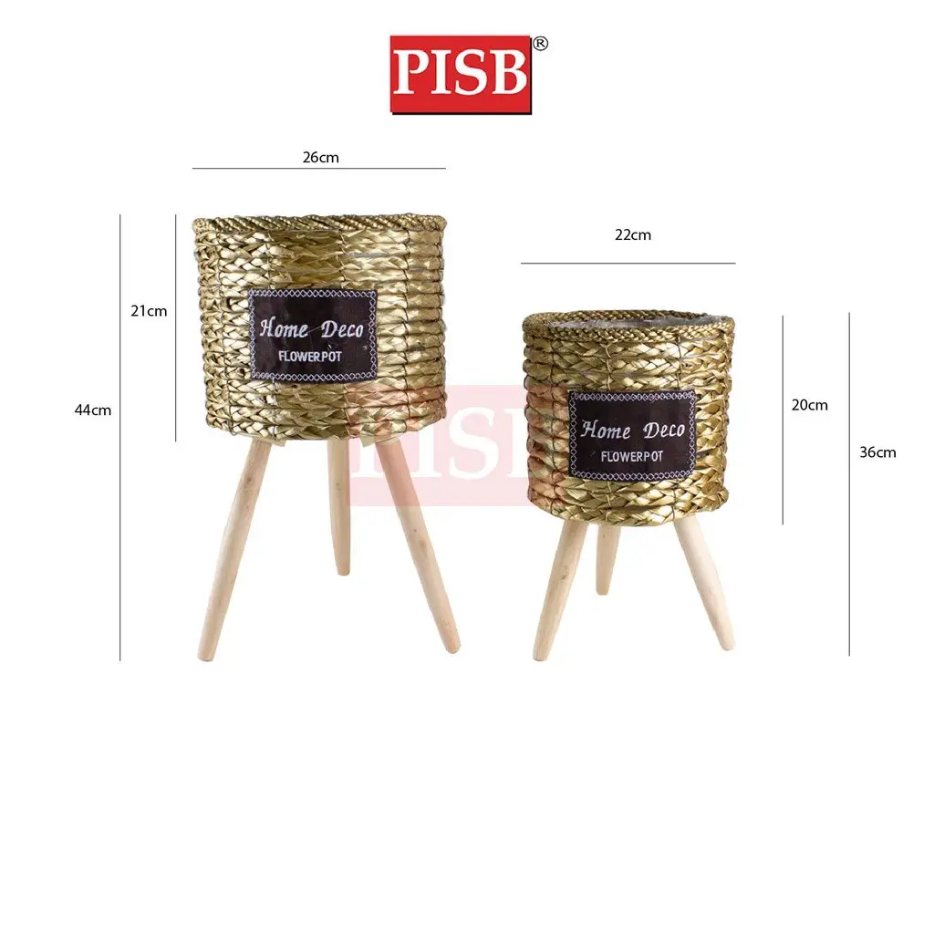 ZL1059/0321/0322/0437/0658/0276/1076 Rattan Basket With Wooden Stand - Image 2