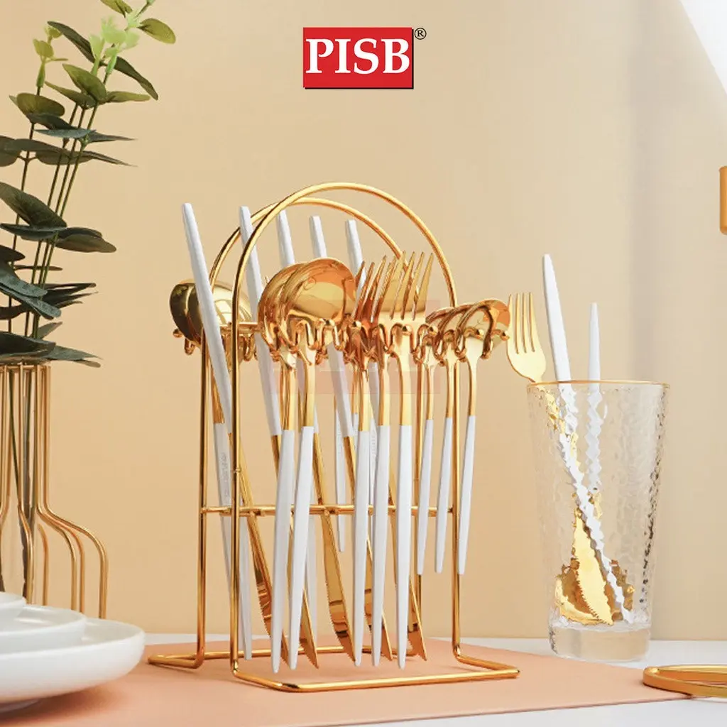 WD1169 24Pcs Stainless Steel Nordic Cutleries Viral Sudu Kayangan Sudu Hotel Dinnerware Set Sudu Spoon Set - Image 6