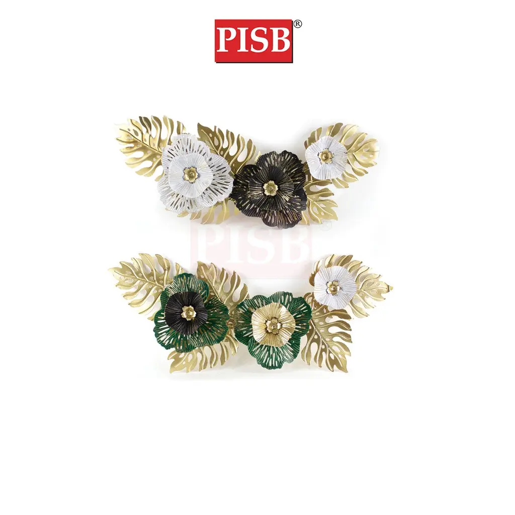 2194 Metal Flower Leaf Design Wall Art Decor