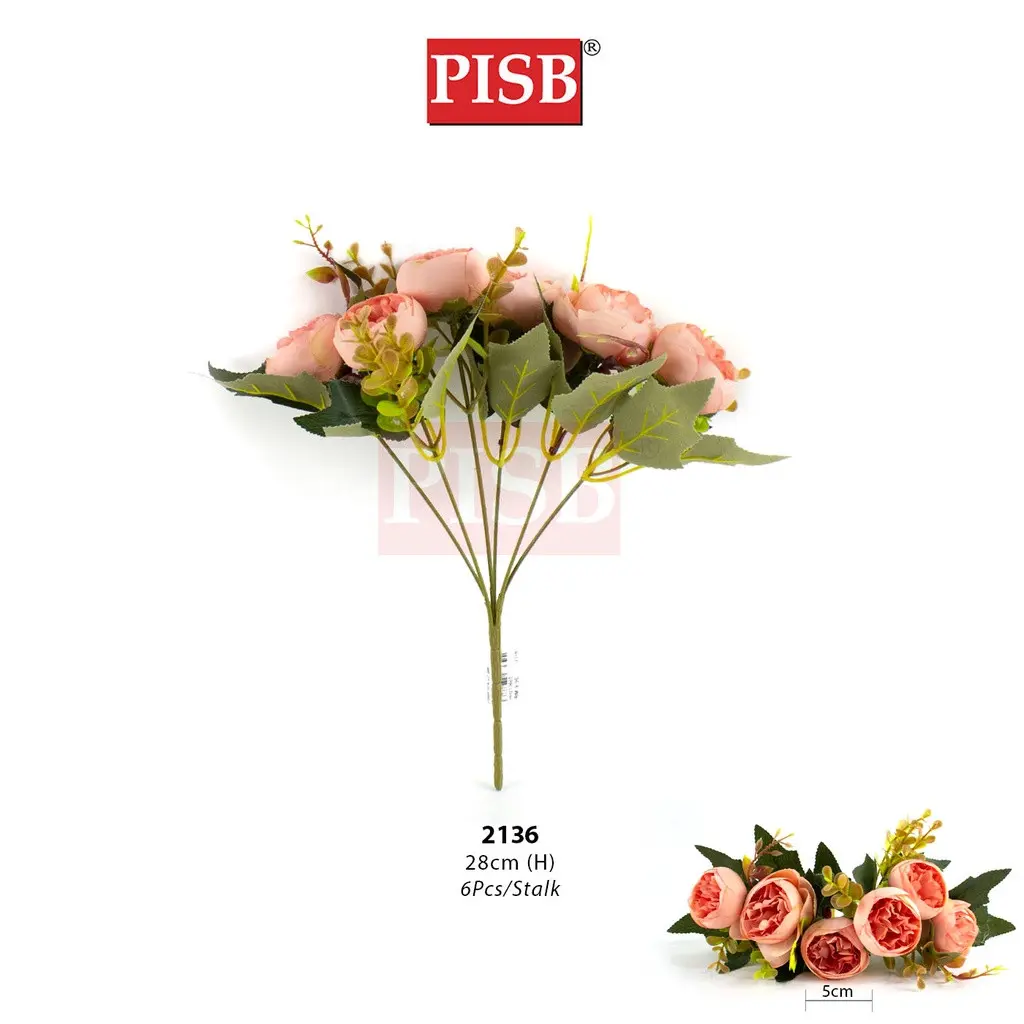 2133/36/37/42/43/44 24-34CM Cabbage Rose Bush Flower - Image 3