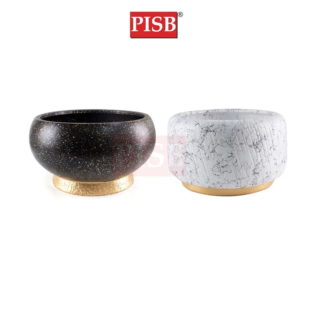 7064/65 Marble Gold Black White Ceramic Decorations Craft Vase Ornament Pasu Bunga