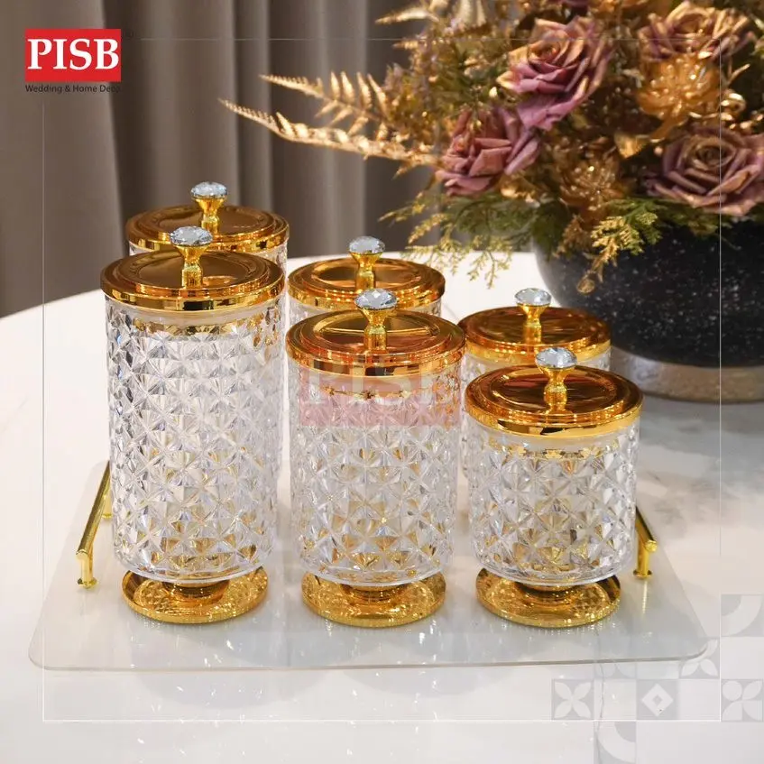 2401-2406 Goldish Acrylic Canister Spice Container Condiment Bottle Storage Jar Bekas Rempah Balang Kuih Bekas Kuih Raya - Image 4