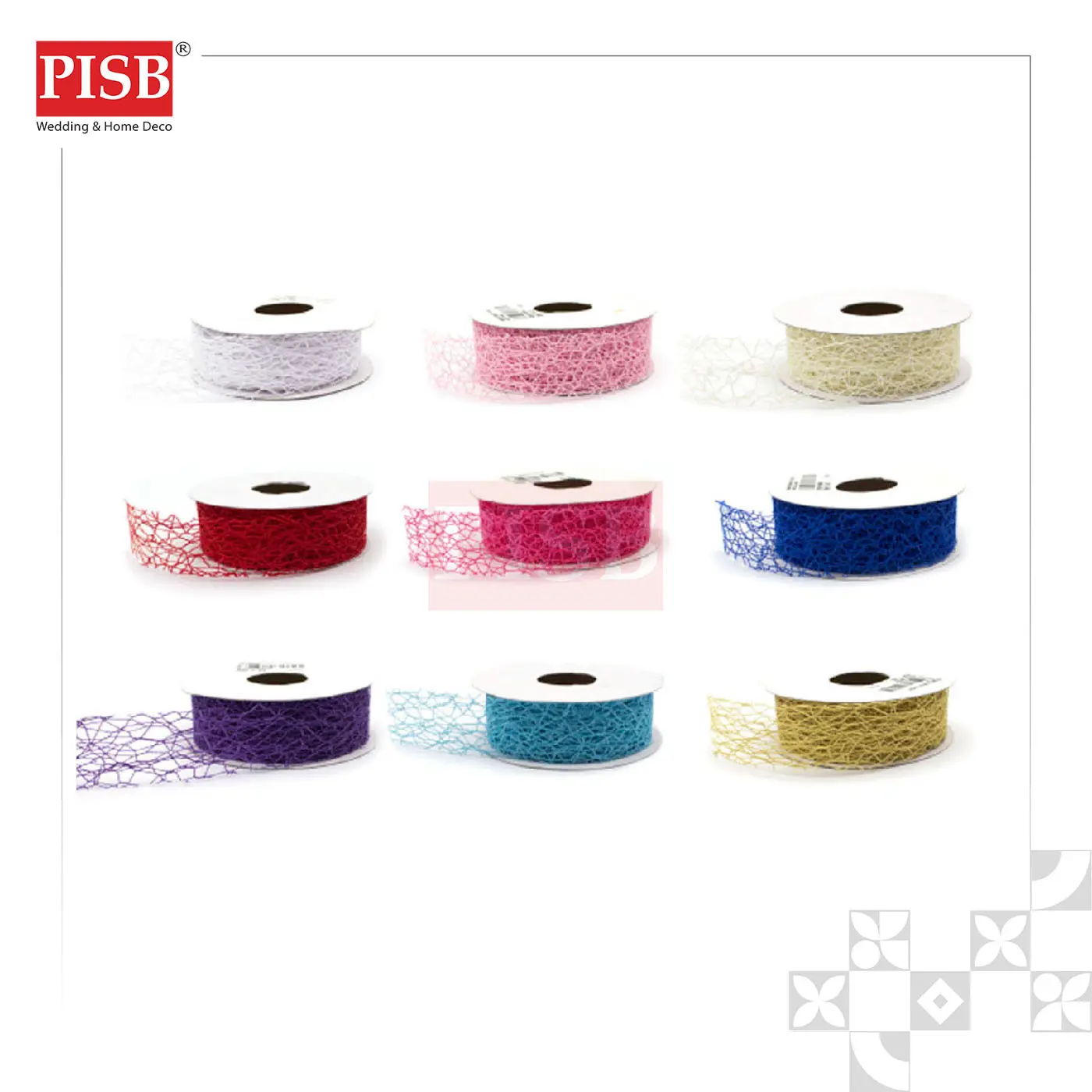 R050166 2.5CM Deco Web Ribbon (10Yards/Roll)