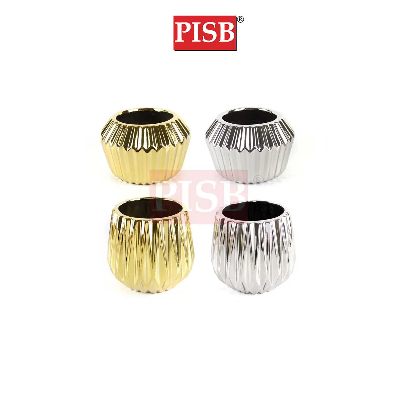 HC7017/18 Gold/Silver Ceramic Decorations Craft Vase Ornament Pasu Bunga