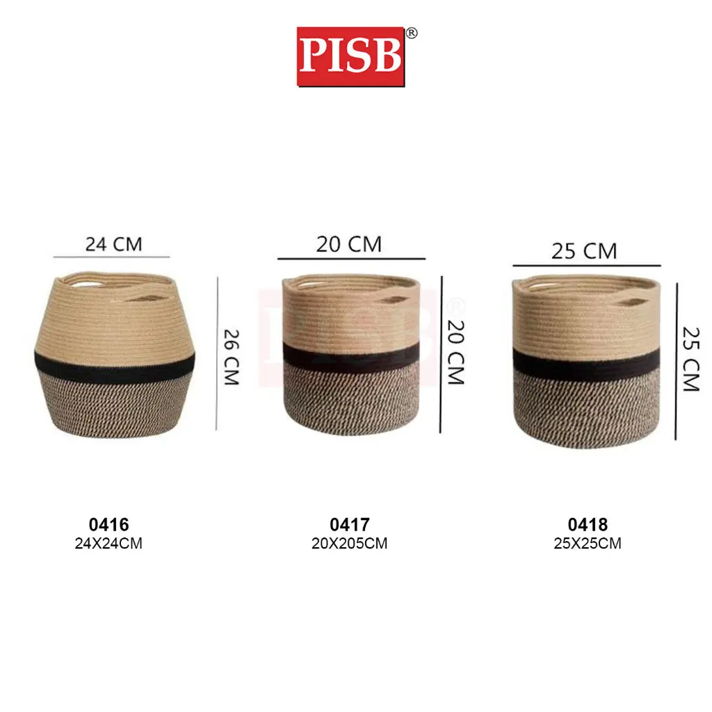 0416-0418 Storage Organizer Jute Basket - Image 3