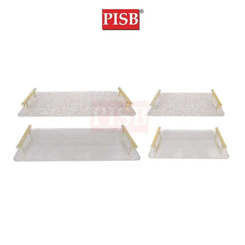 1072/73 Acrylic Tray With Golden Handle