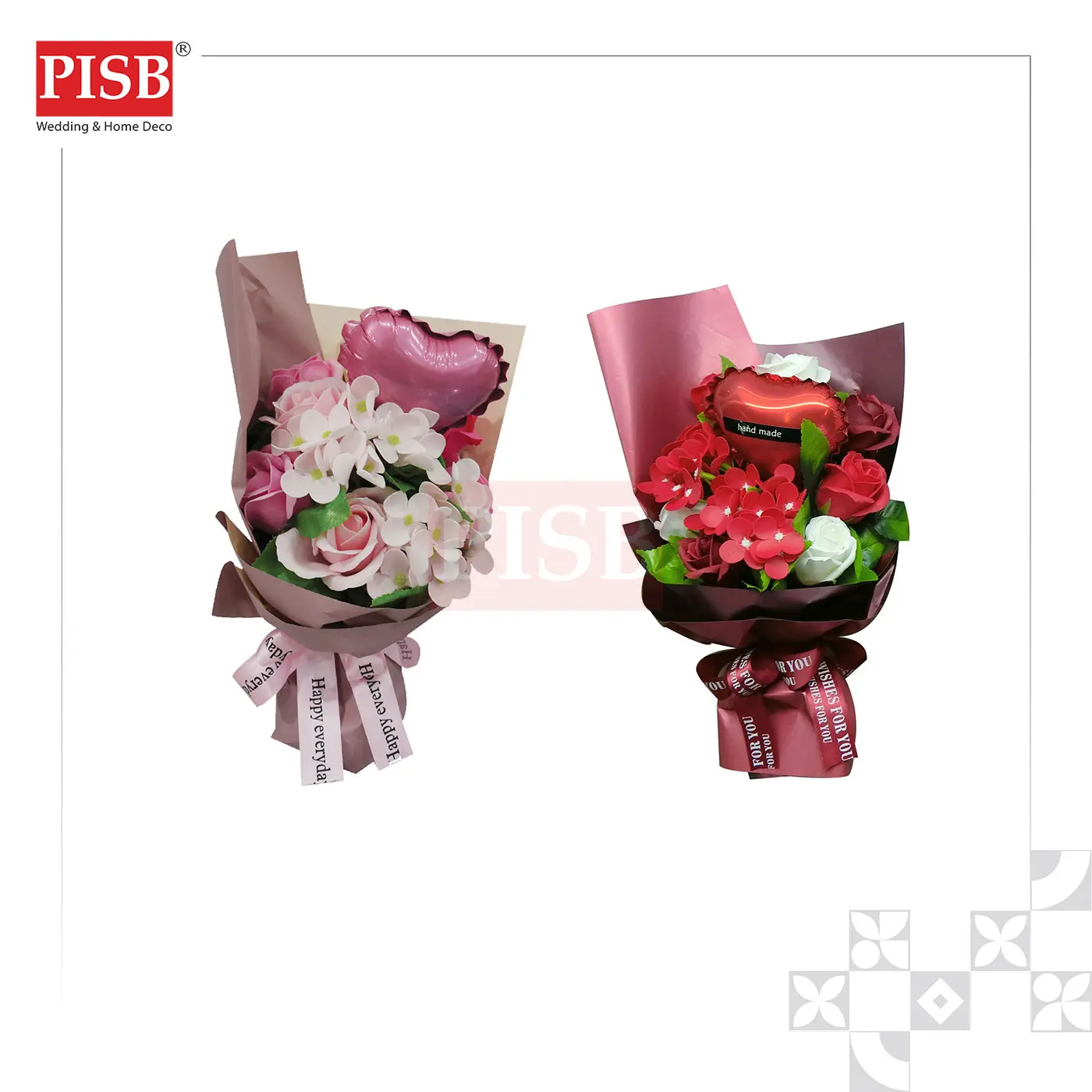 SH1014 SOAP FLOWER BOUQUET WITH FOIL BALLOON