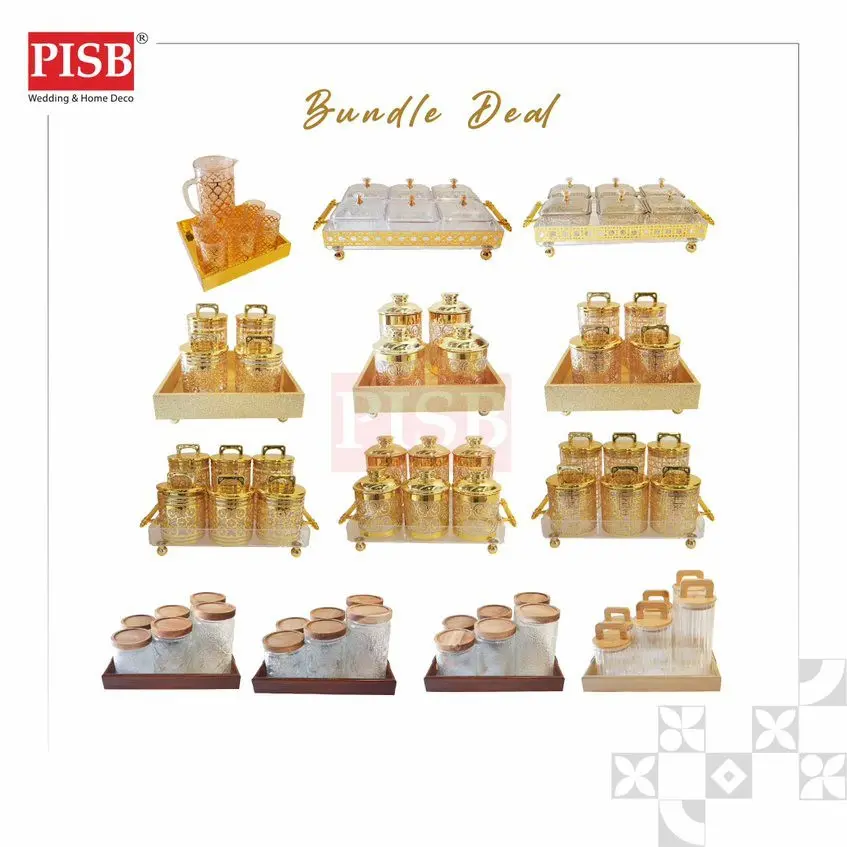 2025 BUNDLE DEAL OFFER Goldish Acrylic Glass Canister Spice Bottle Container Bekas Rempah Balang Kuih Bekas Kuih Raya