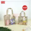 2155-58 (1Pc/Pkt) Jute Window Tote Bag Women Bag Shopping Bag Retail Gift Bag Goodies Bag Wedding Birthday Beg Bag Guni