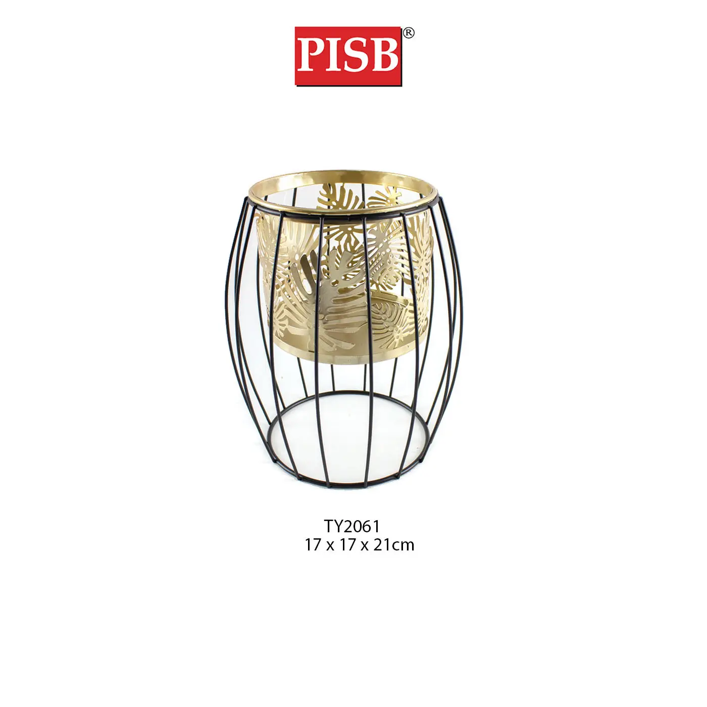 TY2060/61/62 Black Gold Leaf Design Flower Pot - Image 3