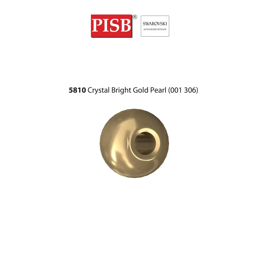 5810 SWAROVSKI CRYSTAL ROUND PEARL 001 306 CRYSTAL BRIGHT GOLD PEARL