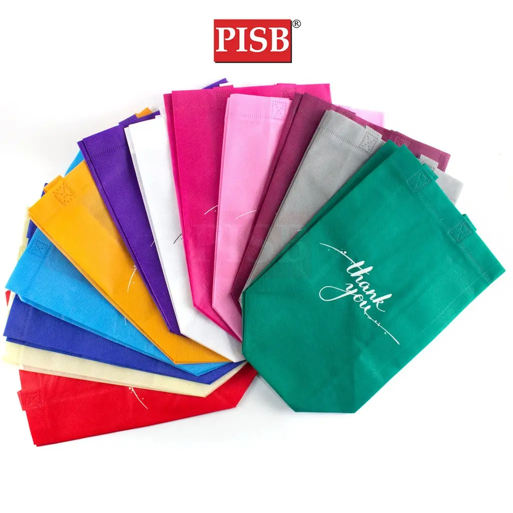 7172/73 Plain Color Woven Bag With Handle (10Pcs/Pkt) - Image 3