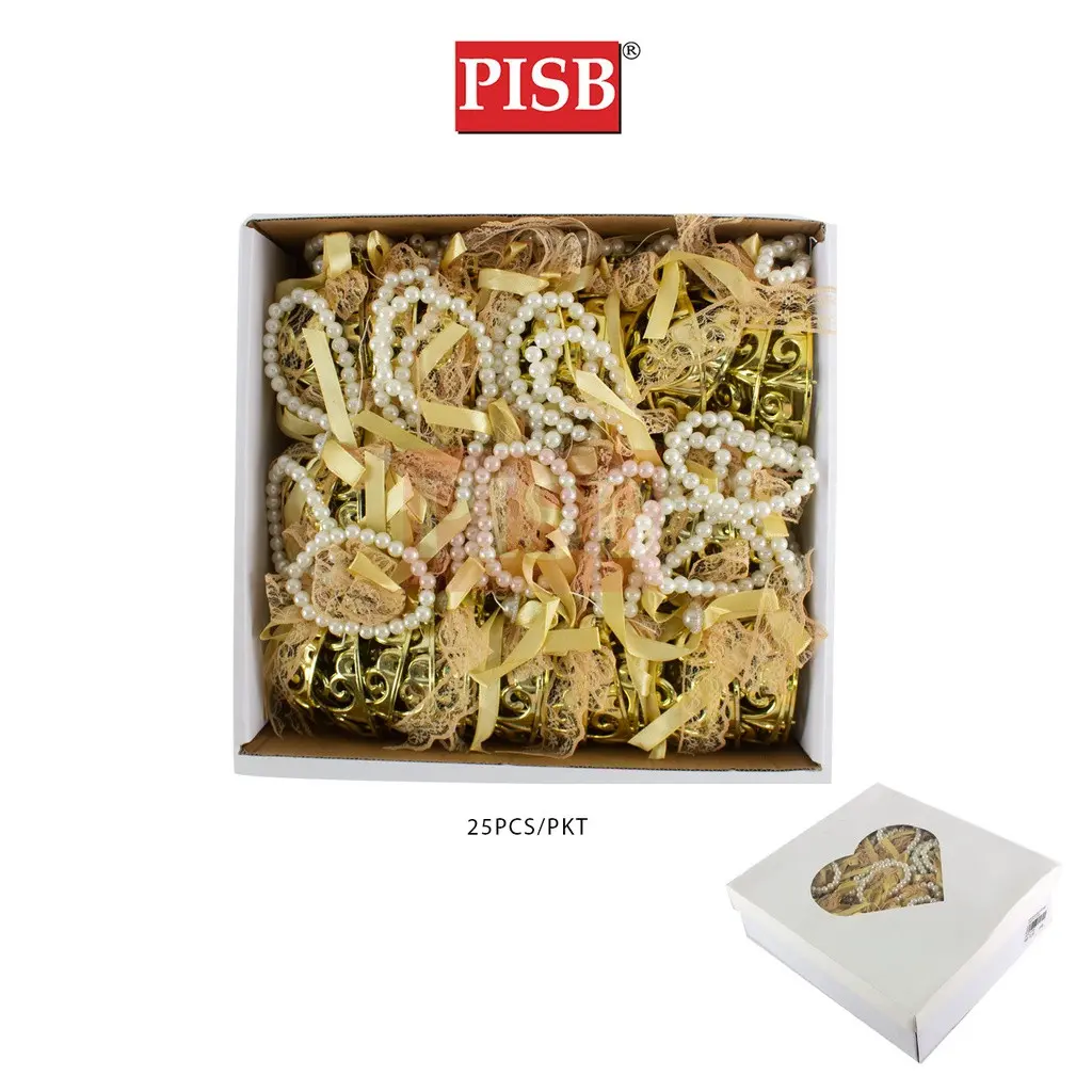 2115 (25Pcs/Pkt) 8cm Round Decorative Ball Souvenir With Ribbon Door Gift Bunga Telur Gantung - Image 2