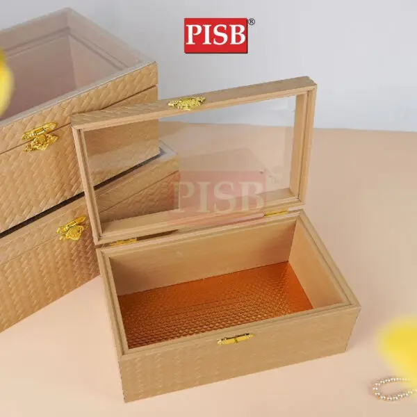 7003-7008 Transparent Wooden Printed Jewelry Box