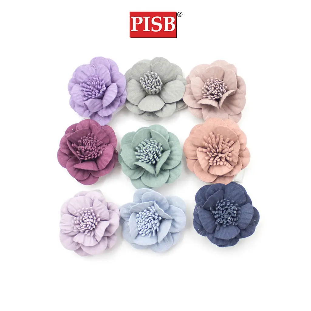 XH2061 5CM Handmade Fabric Flower Rosette