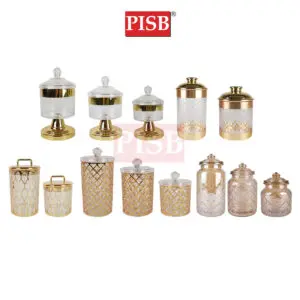 1198/1199/1200/1218/1219 Goldish Acrylic Canister Spice Container Condiment Bottle Jar Bekas Rempah Balang Kuih