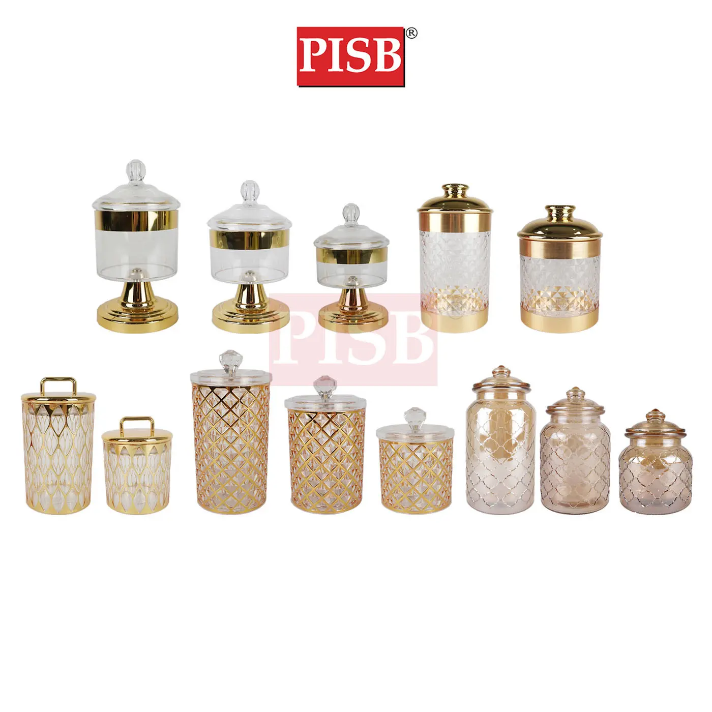 1198/1199/1200/1218/1219 Goldish Acrylic Canister Spice Container Condiment Bottle Jar Bekas Rempah Balang Kuih