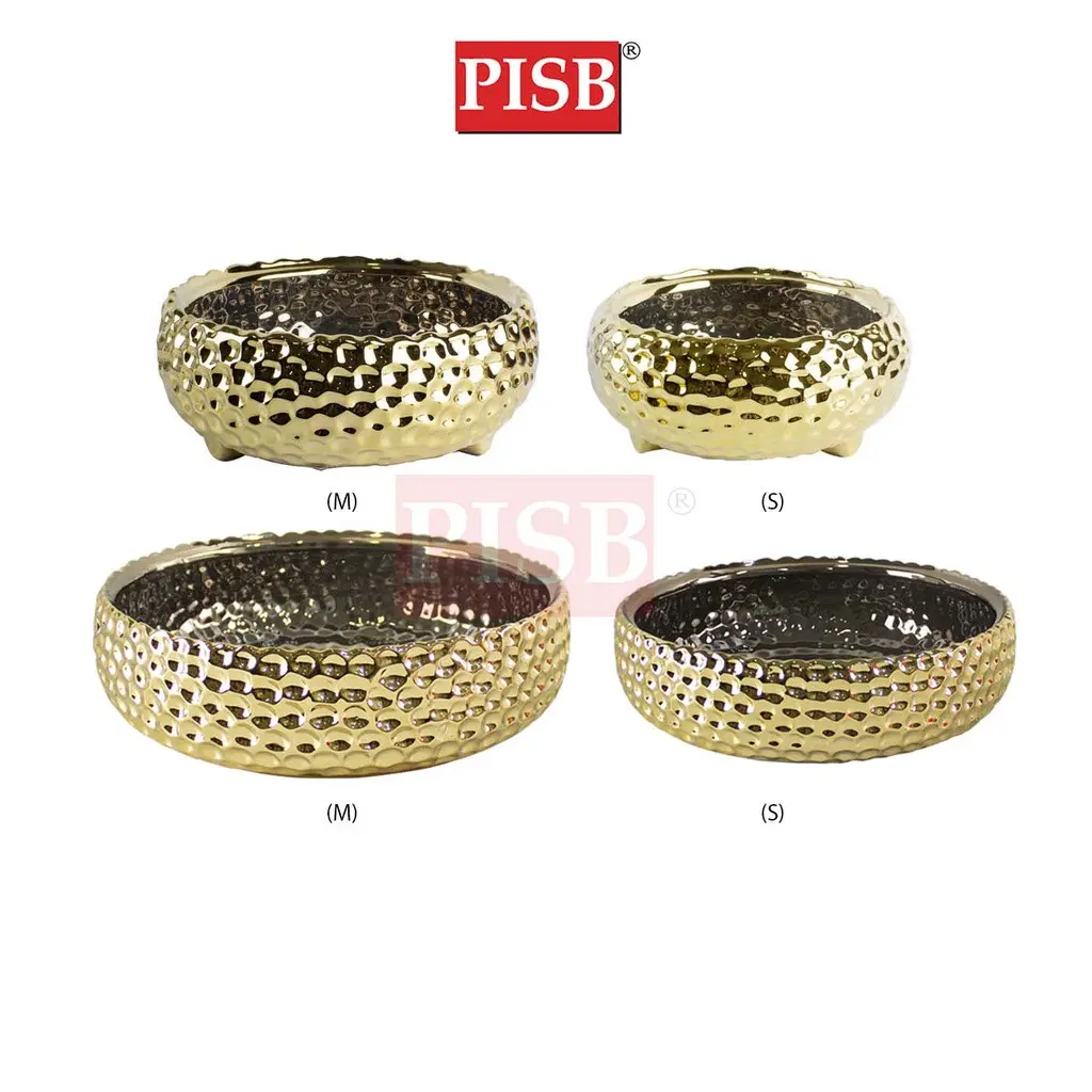 7032/60 Gold Ceramic Decorations Craft Vase Ornament Pasu Bunga