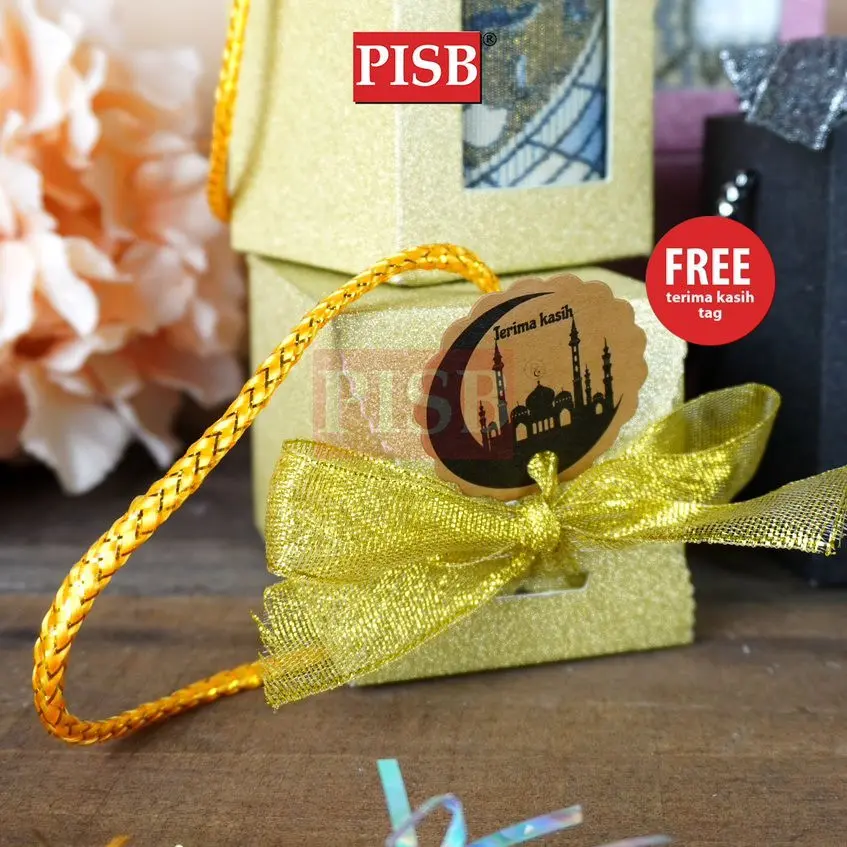 0397 (20Pcs/Pkt) Mini Sejadah Souvenir Door Gift Set With Glitter Handle Box - Image 2