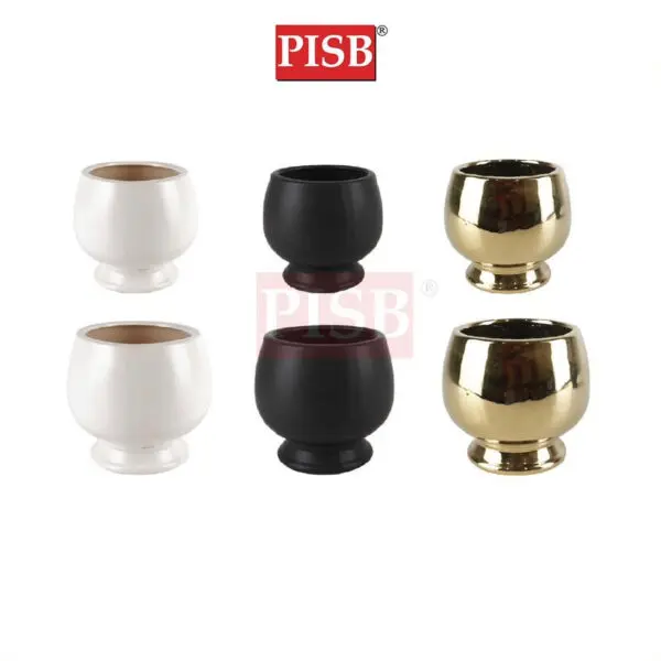 7097/98 White/Black/Gold Ceramic Vase Tree Flower Pot Pasu Seramik Pasu Bunga Bonsai High Quality Vase Home Decor Vase