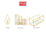 SSH1067/68/69 Cooper Vintage Decorative Golden Geometric Shapes Glass Jewelry Box