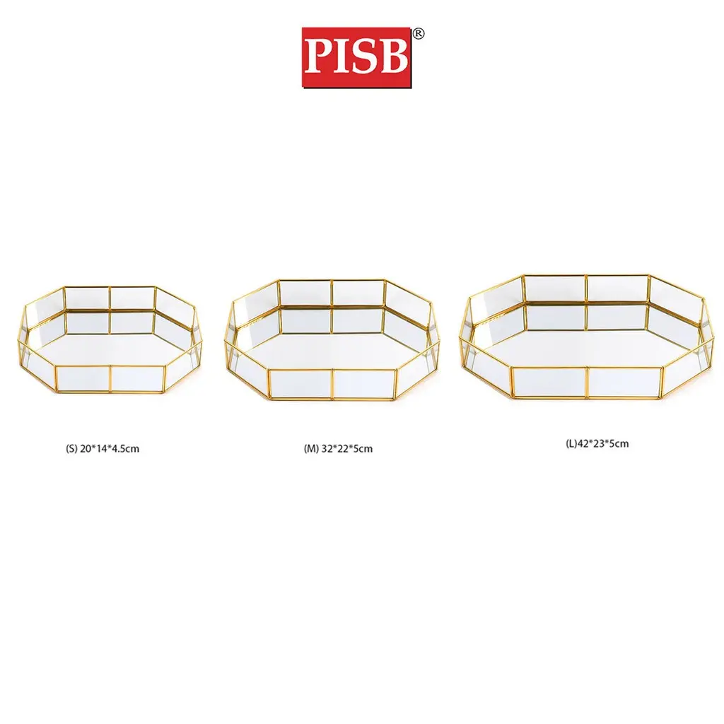 SSH1052/53/54 Nordic Glass Copper Geometric Storage Jewelry Box