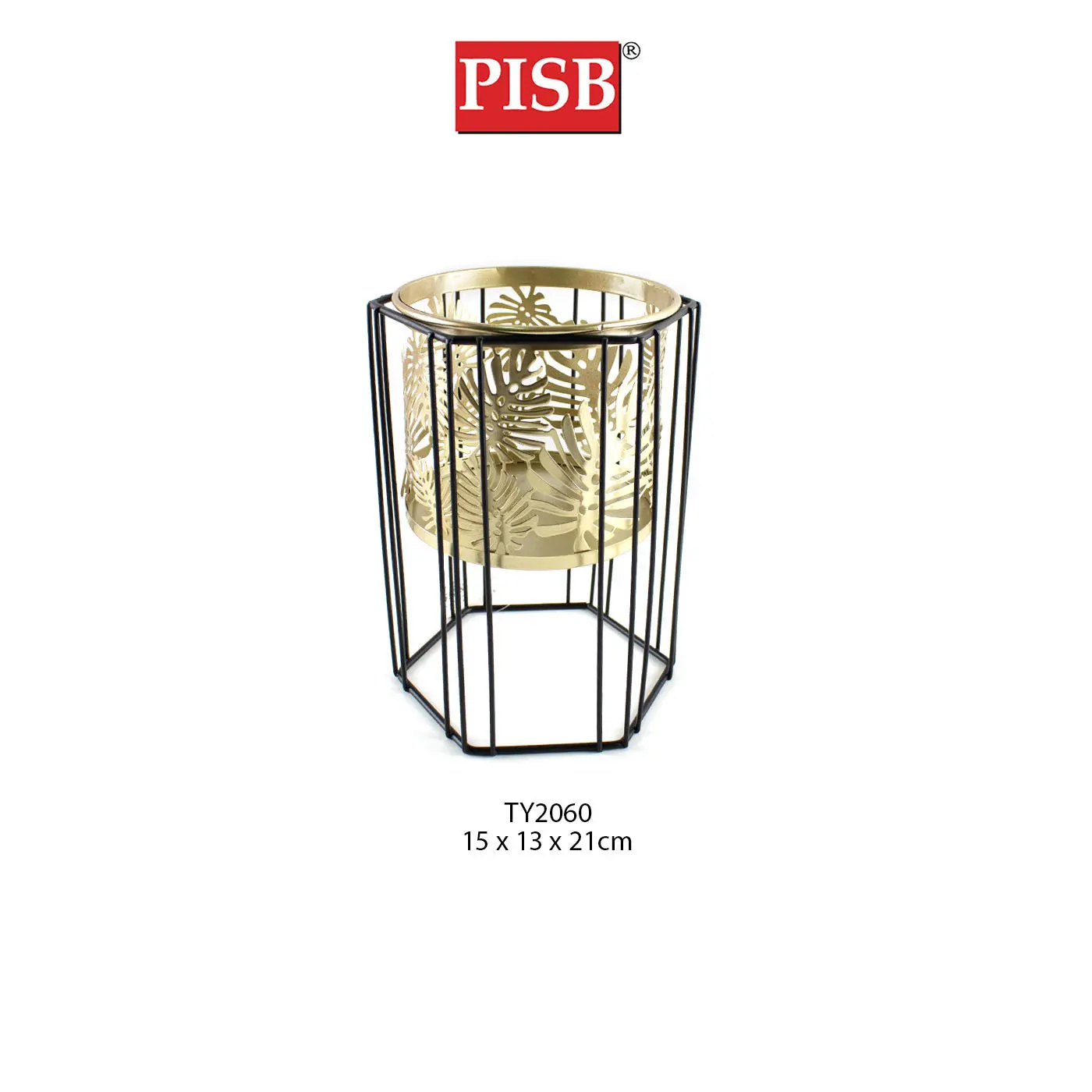 TY2060/61/62 Black Gold Leaf Design Flower Pot - Image 2