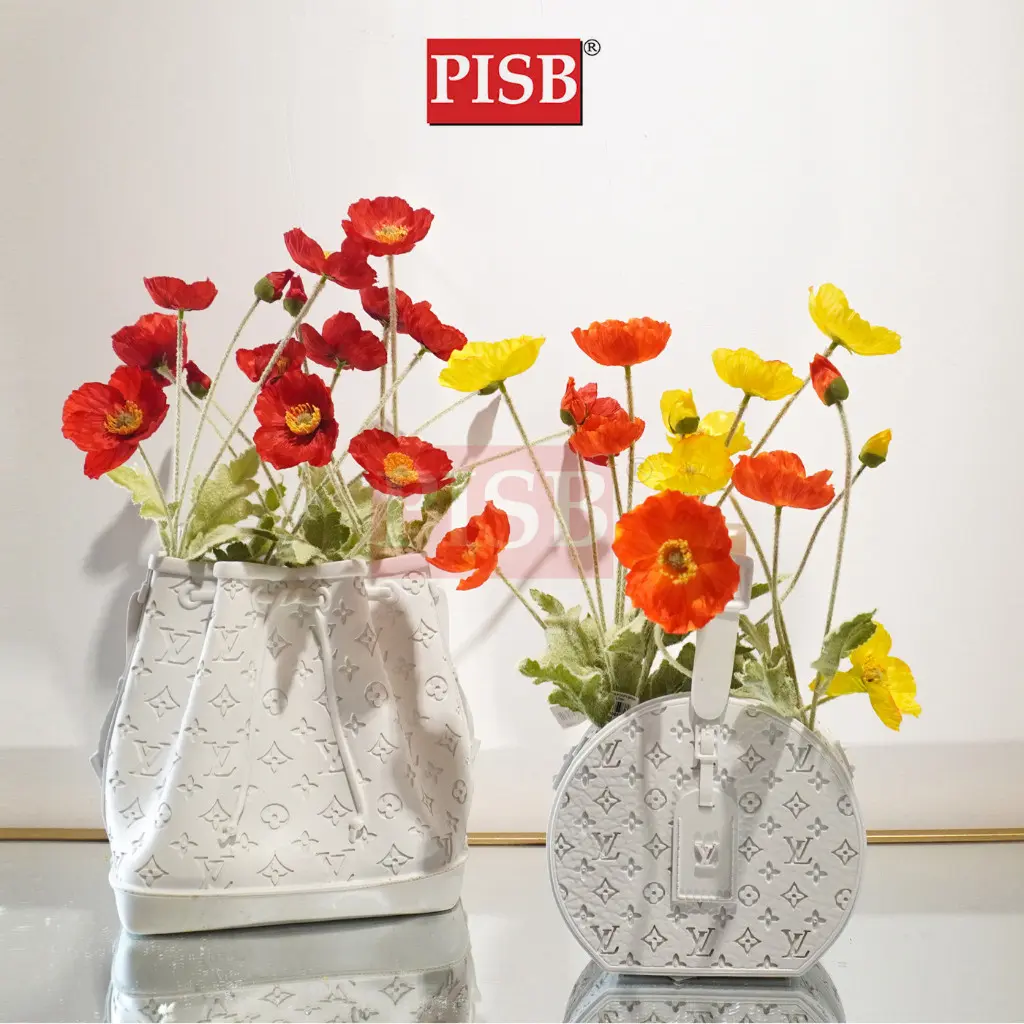 6297-99 White Ceramic Decorations Craft Vase Ornament Pasu Bunga - Image 3