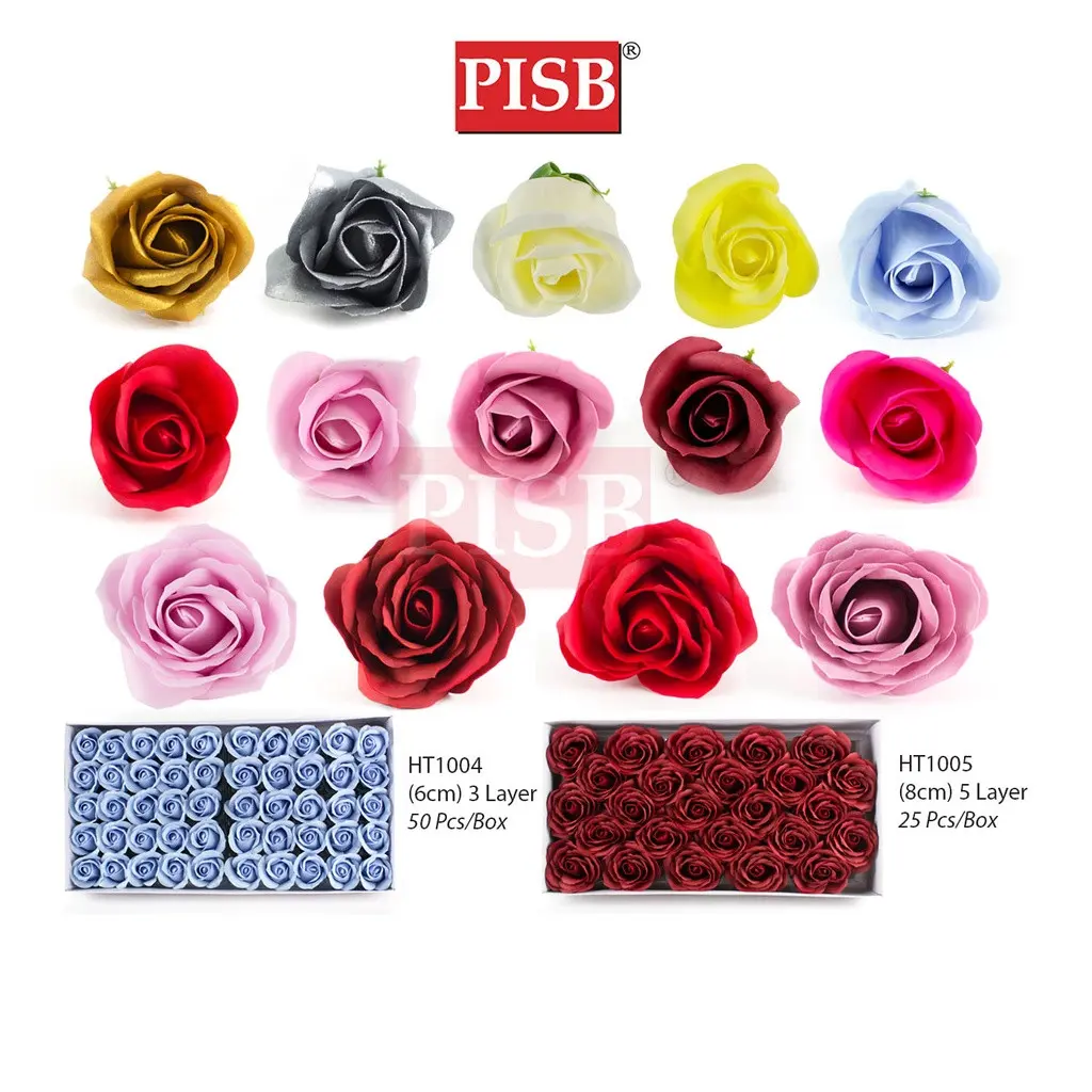 HT1004/05 6/8CM 3/5 Layer With Light Smell Soap Rose Flower Bunga Sabun Bunga Wangi (25/50 Pcs/Pkt)